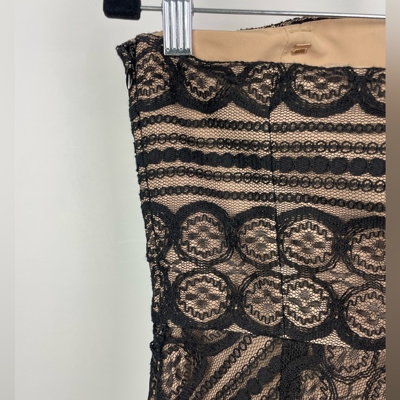 Ann Taylor Loft Black Nude Lace Overlay Strapless A-Line Retro Dress - Picture 6 of 8